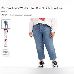 Levi's Blue High-Rise Straight Leg Jeans